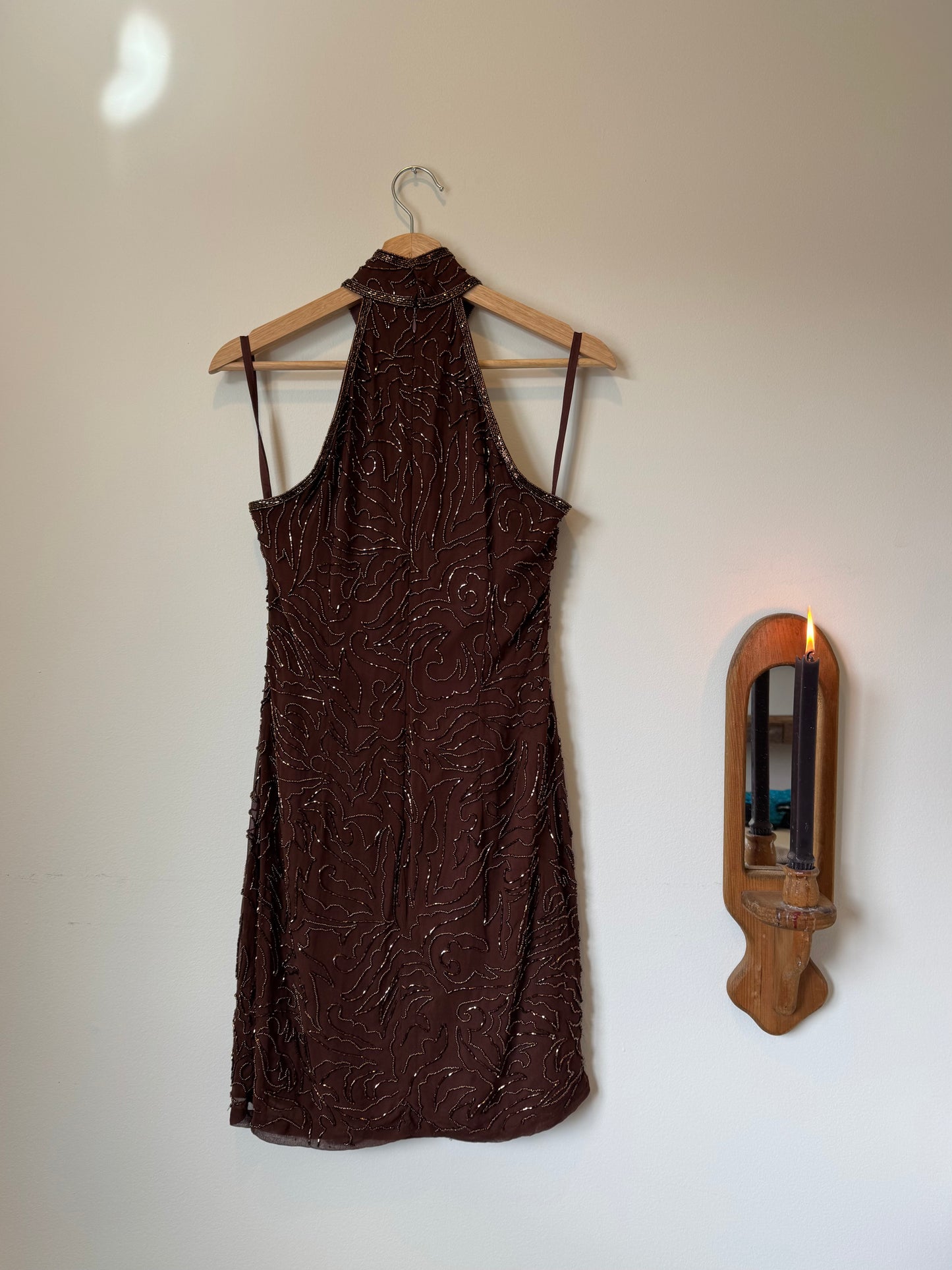 Brown Beaded Dress