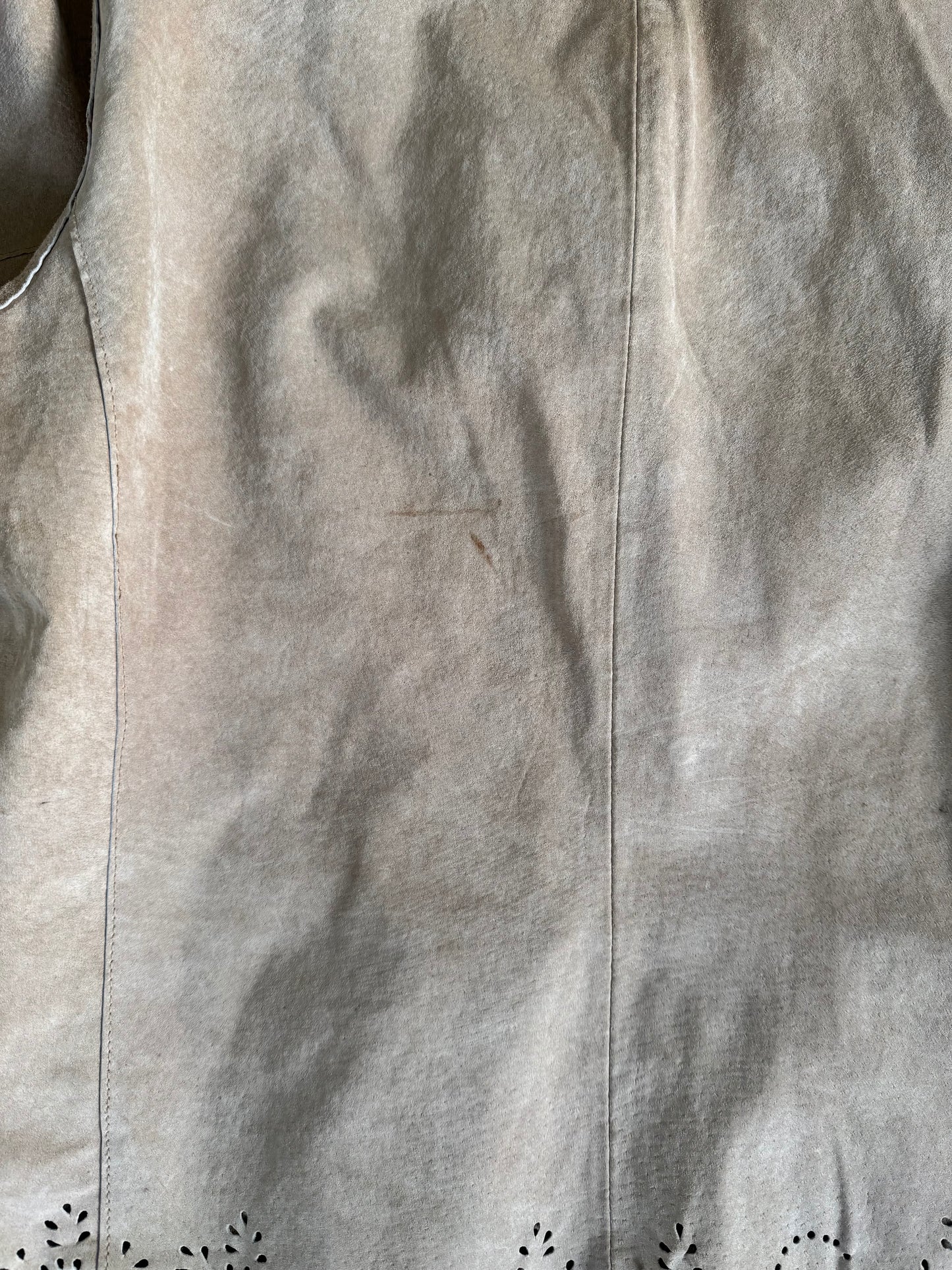 Scalloped Leather Blazer