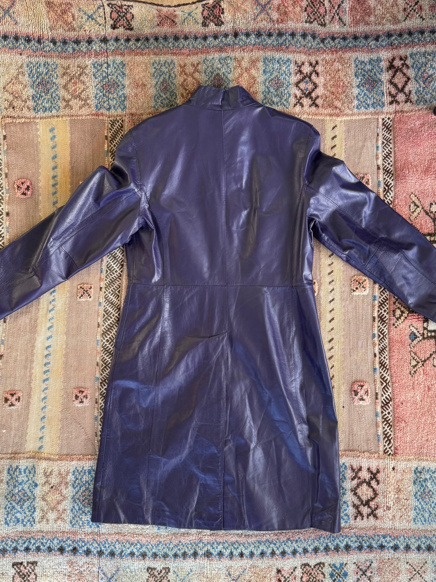 Purple Leather Trench