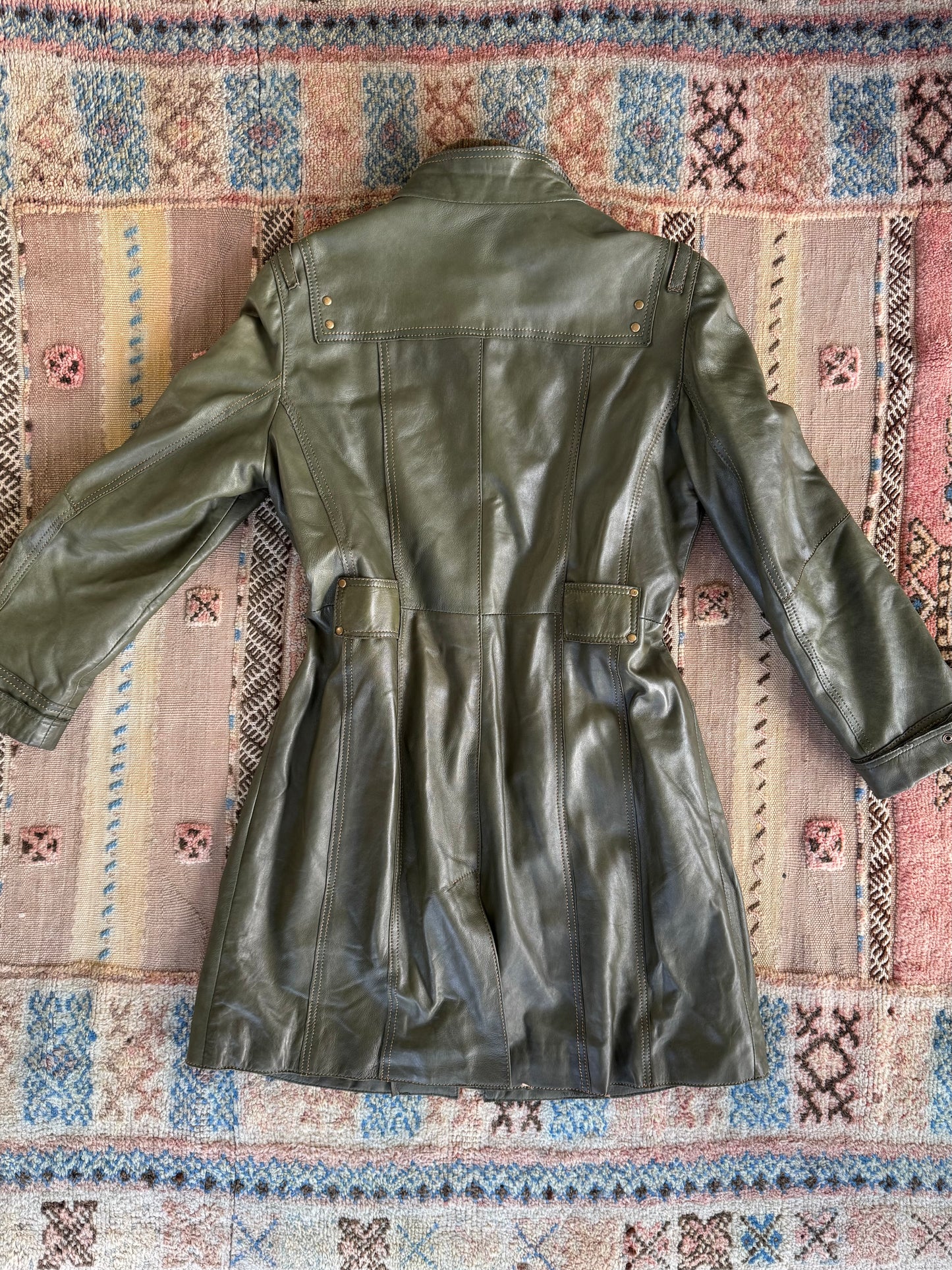 Green Leather Trench