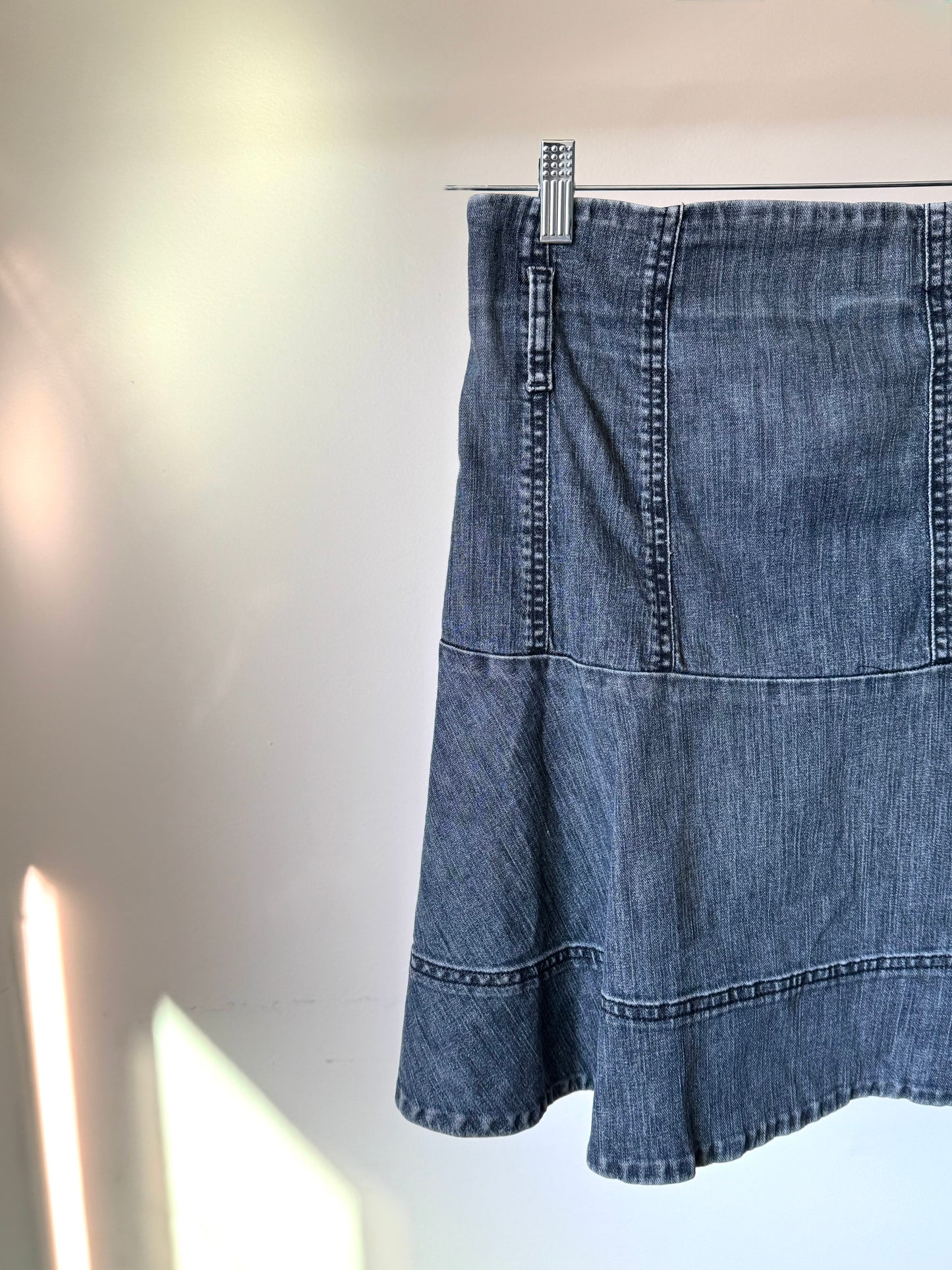 Faded Denim Skirt