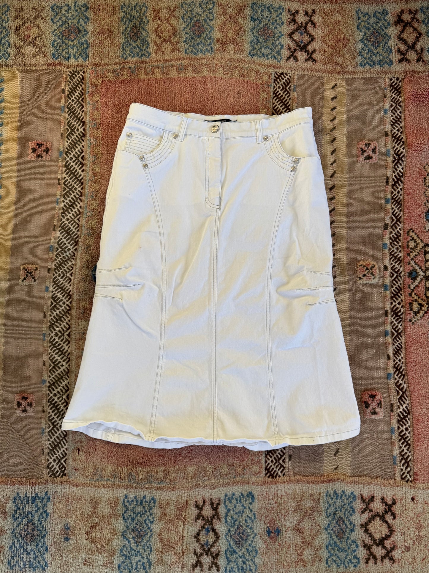 White Denim Skirt