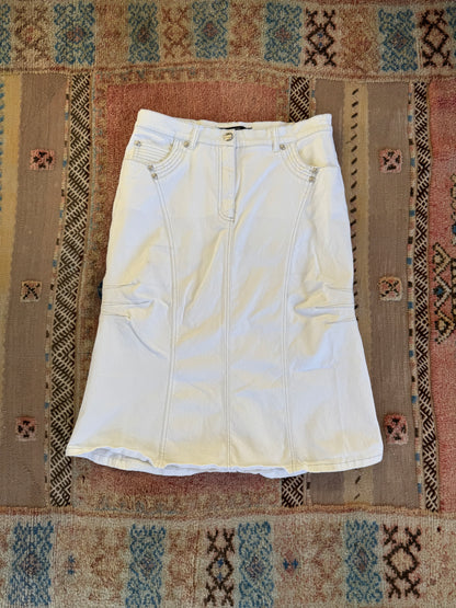 White Denim Skirt