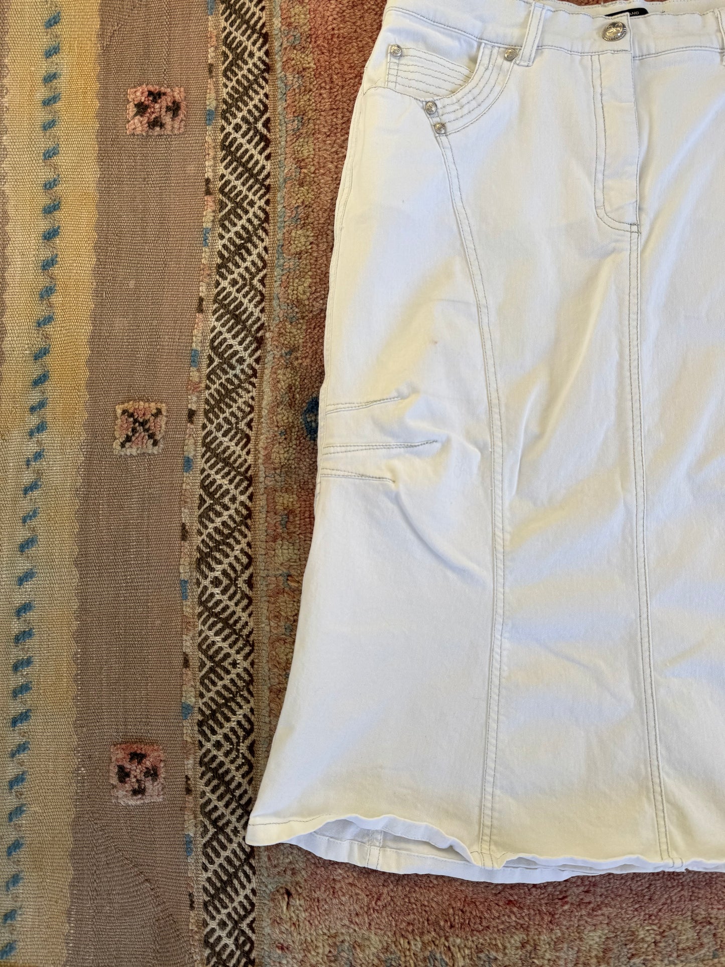 White Denim Skirt