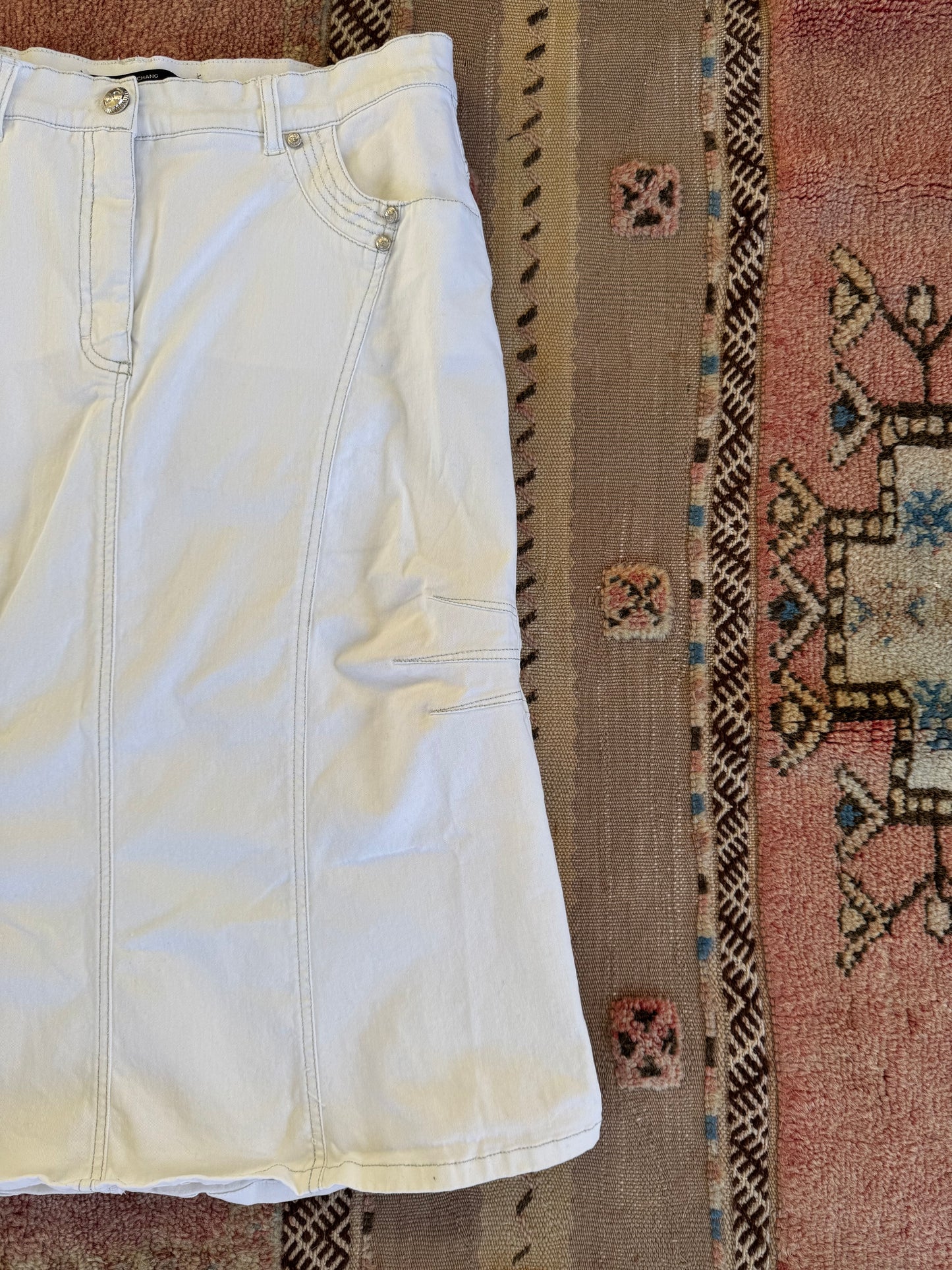 White Denim Skirt