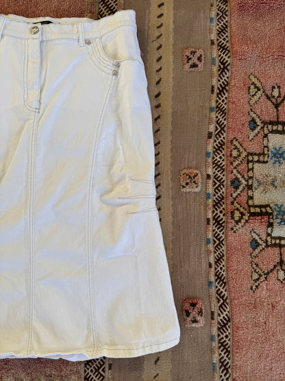 White Denim Skirt