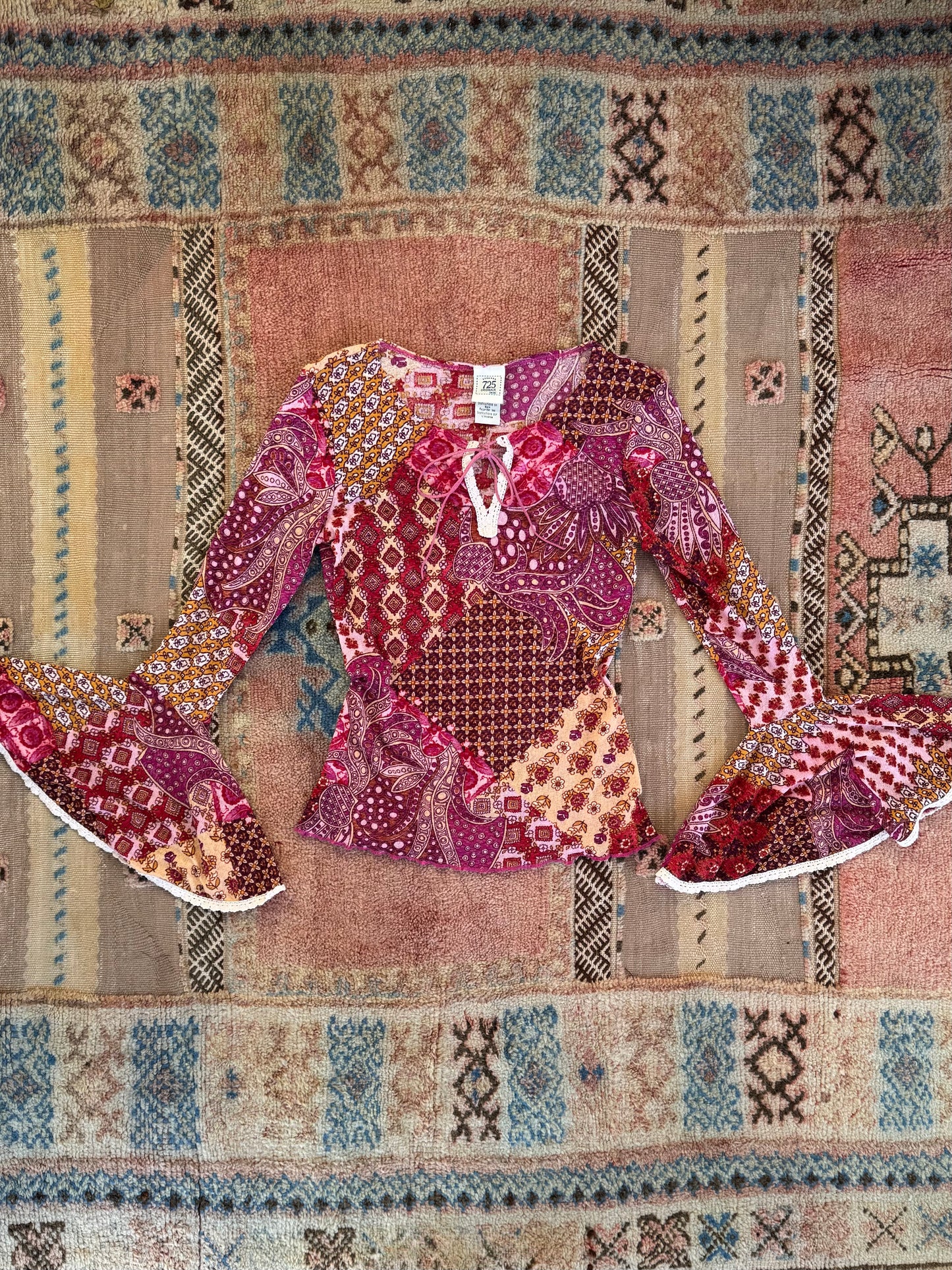 Paisley Bell Sleeve Top