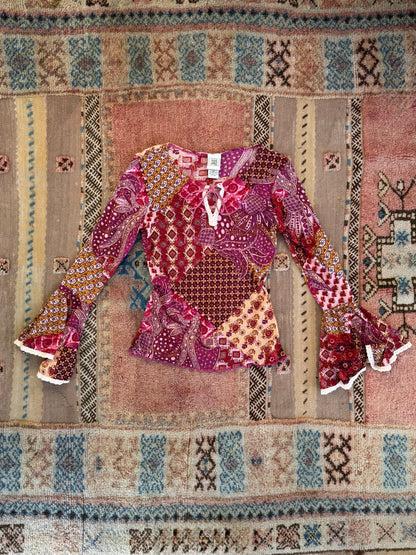 Paisley Bell Sleeve Top