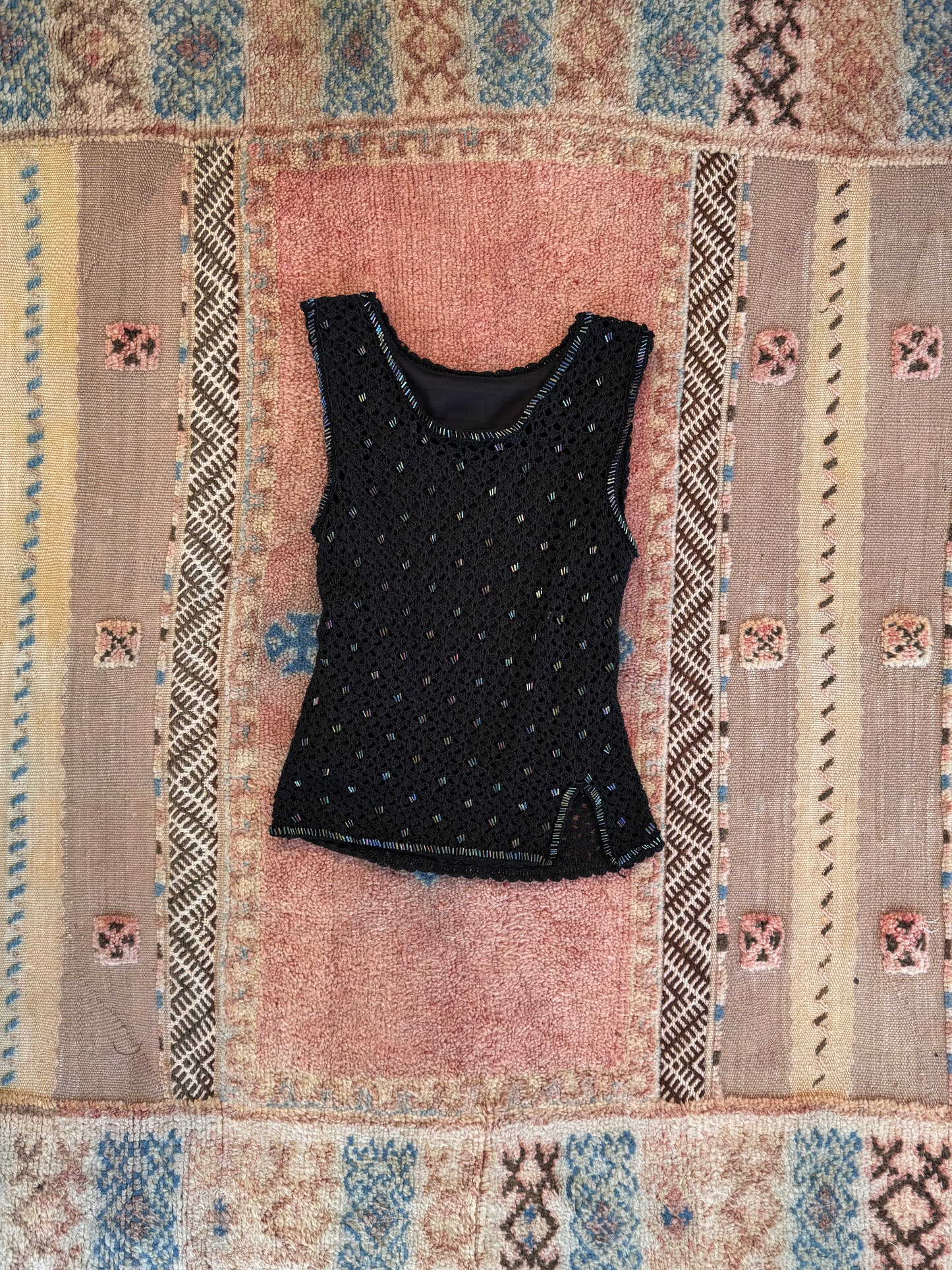 Black Beaded Tank