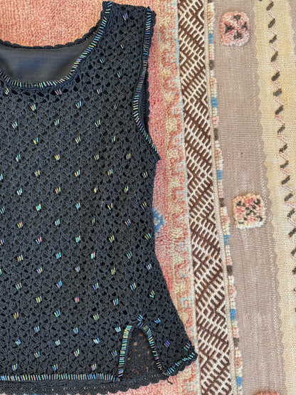 Black Beaded Tank