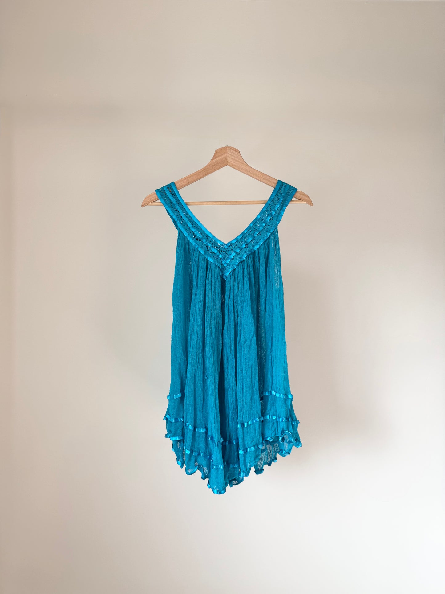 Blue Babydoll Mini Dress