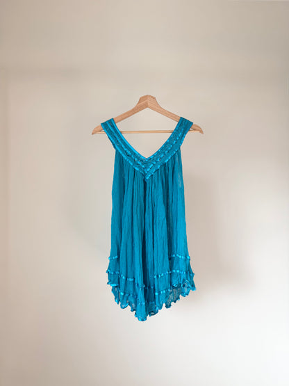 Blue Babydoll Mini Dress