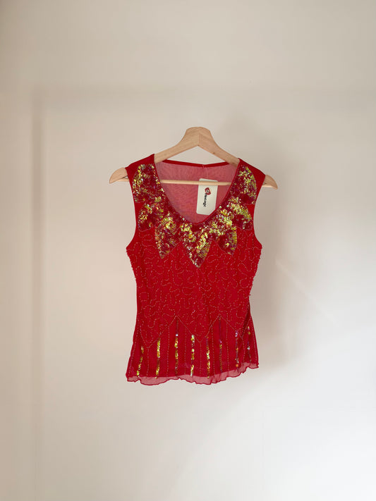 Red Beaded Tank