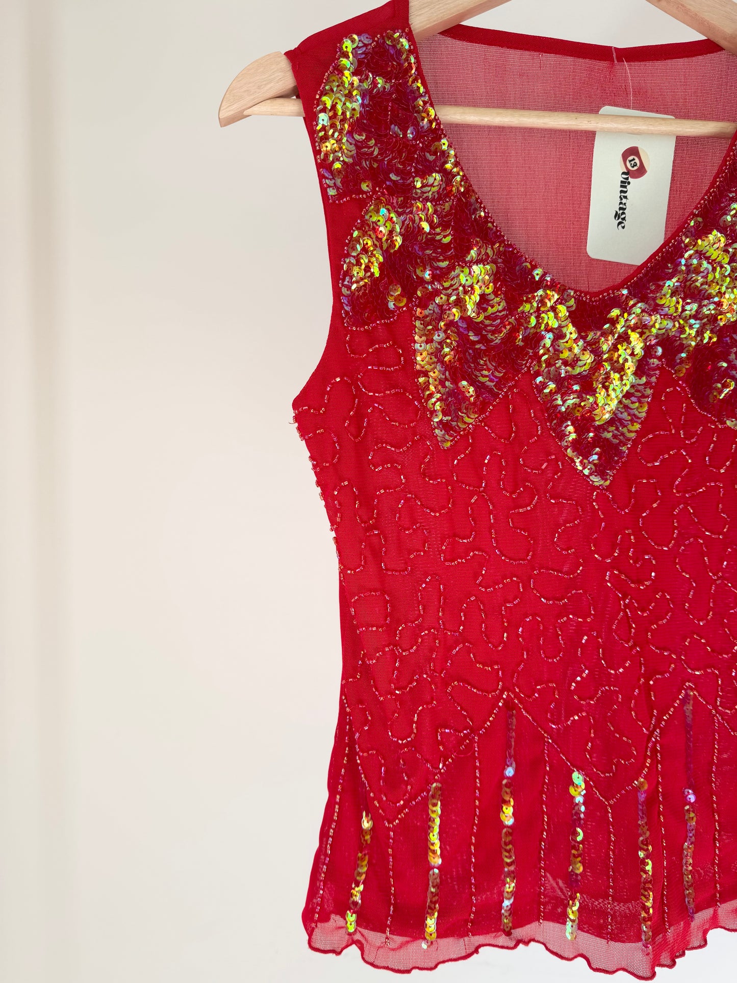 Red Beaded Tank
