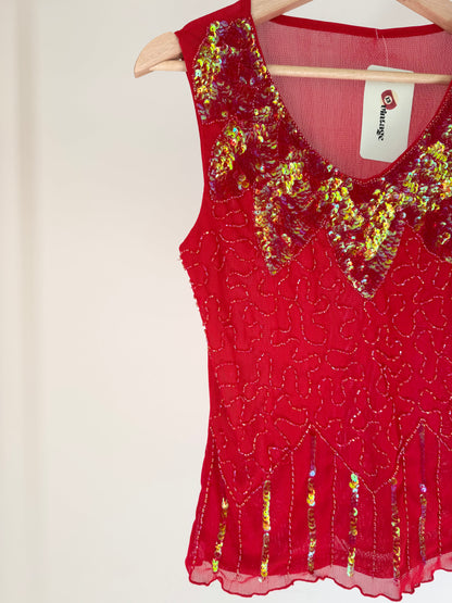 Red Beaded Tank