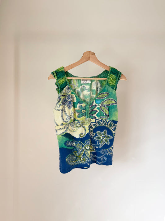 Floral Beaded Tank