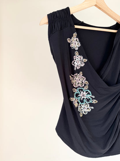 Beaded Wrap Top