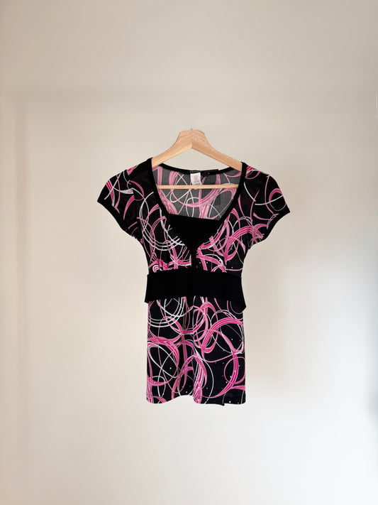 Black & Pink Top