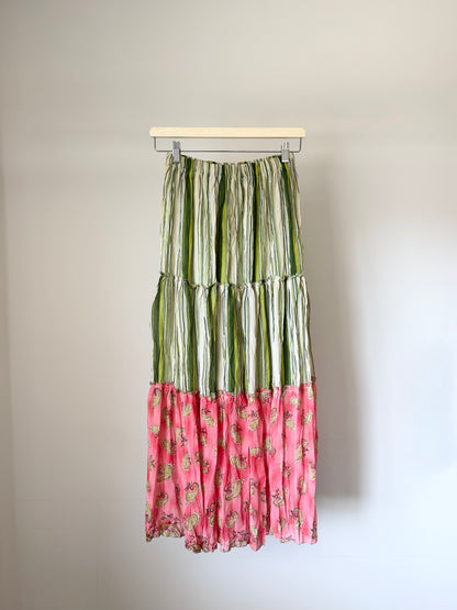 Pink & Green Paisley Skirt