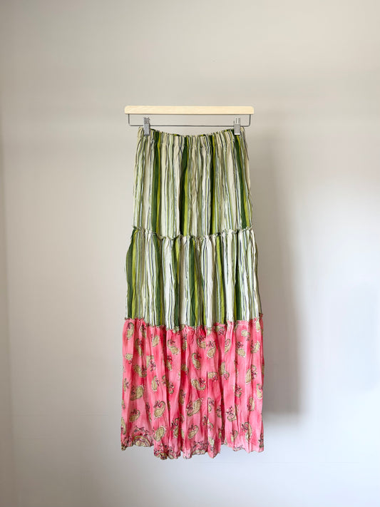 Pink & Green Paisley Skirt