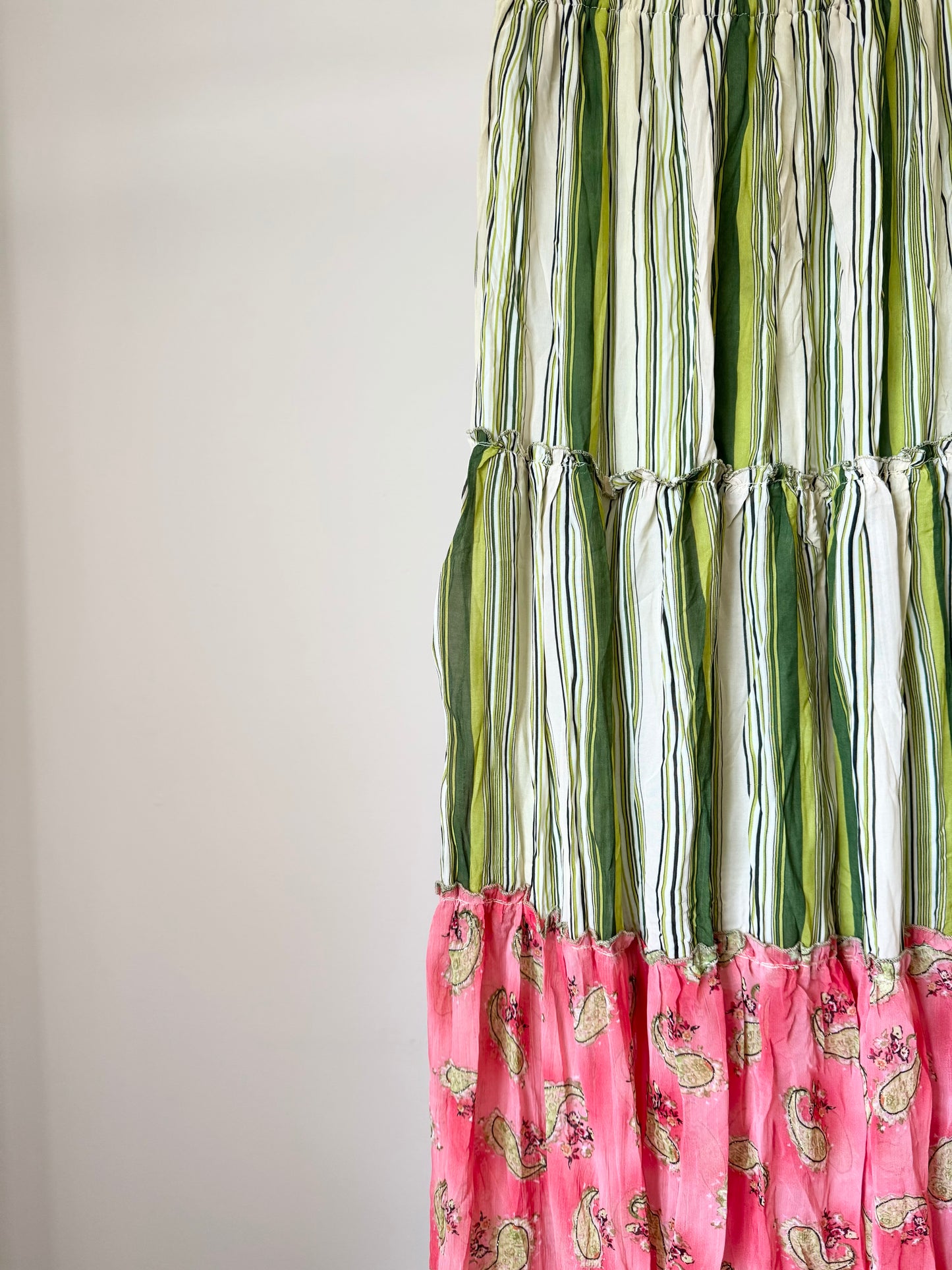 Pink & Green Paisley Skirt