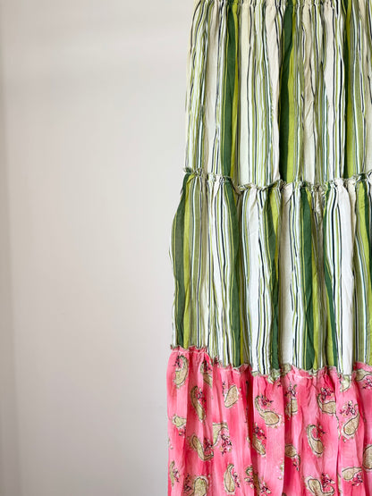 Pink & Green Paisley Skirt