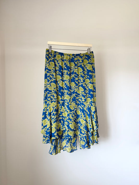 Blue & Green Floral Skirt