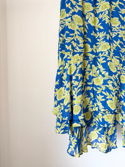 Blue & Green Floral Skirt
