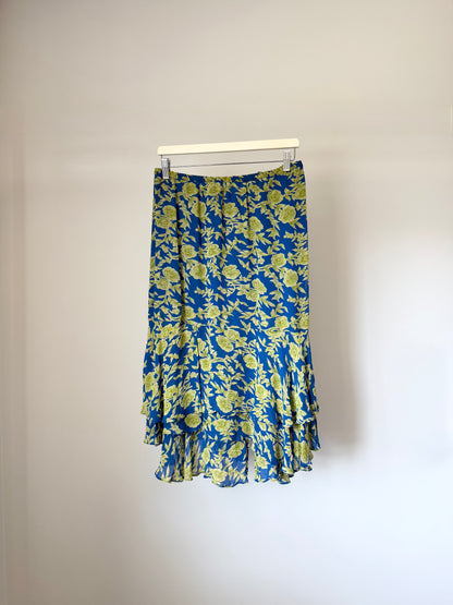 Blue & Green Floral Skirt