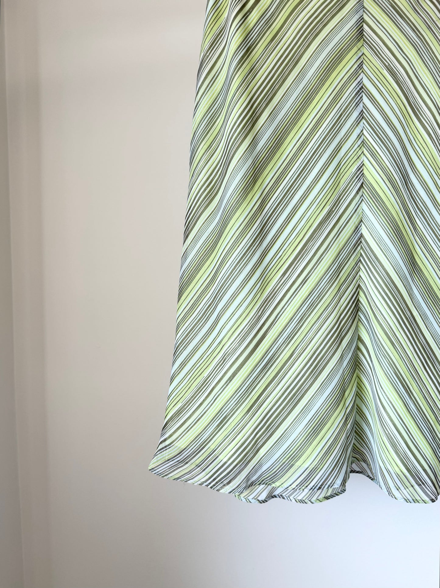 Lime Green Striped Skirt