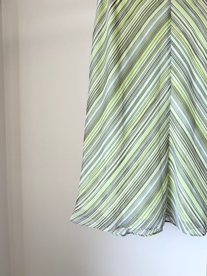 Lime Green Striped Skirt
