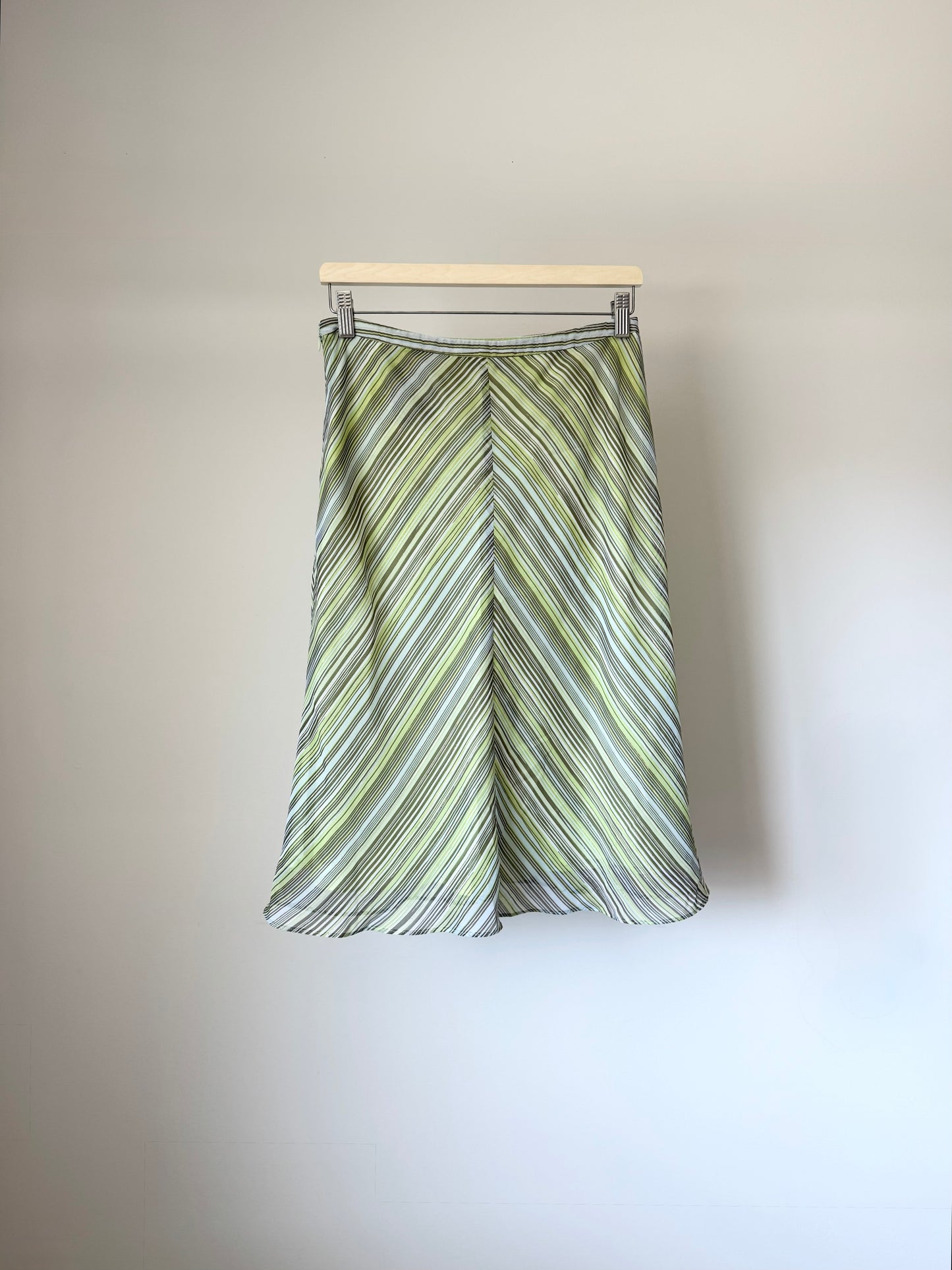Lime Green Striped Skirt