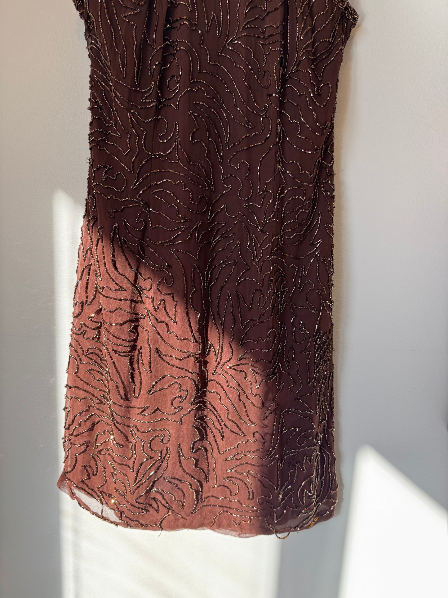 Brown Beaded Dress