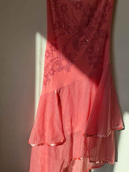 Asymmetrical Coral Dress