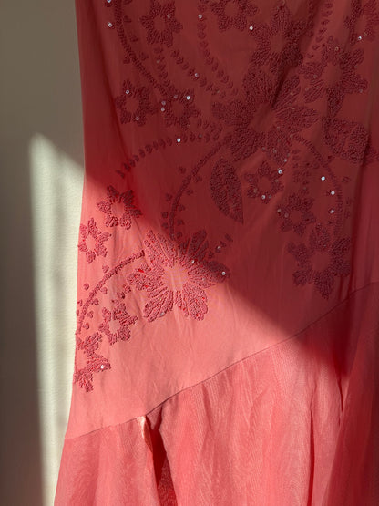 Asymmetrical Coral Dress