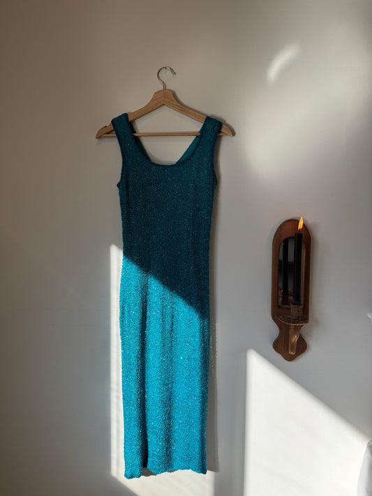 Blue Beaded Dress