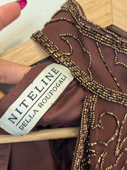Brown Beaded Dress