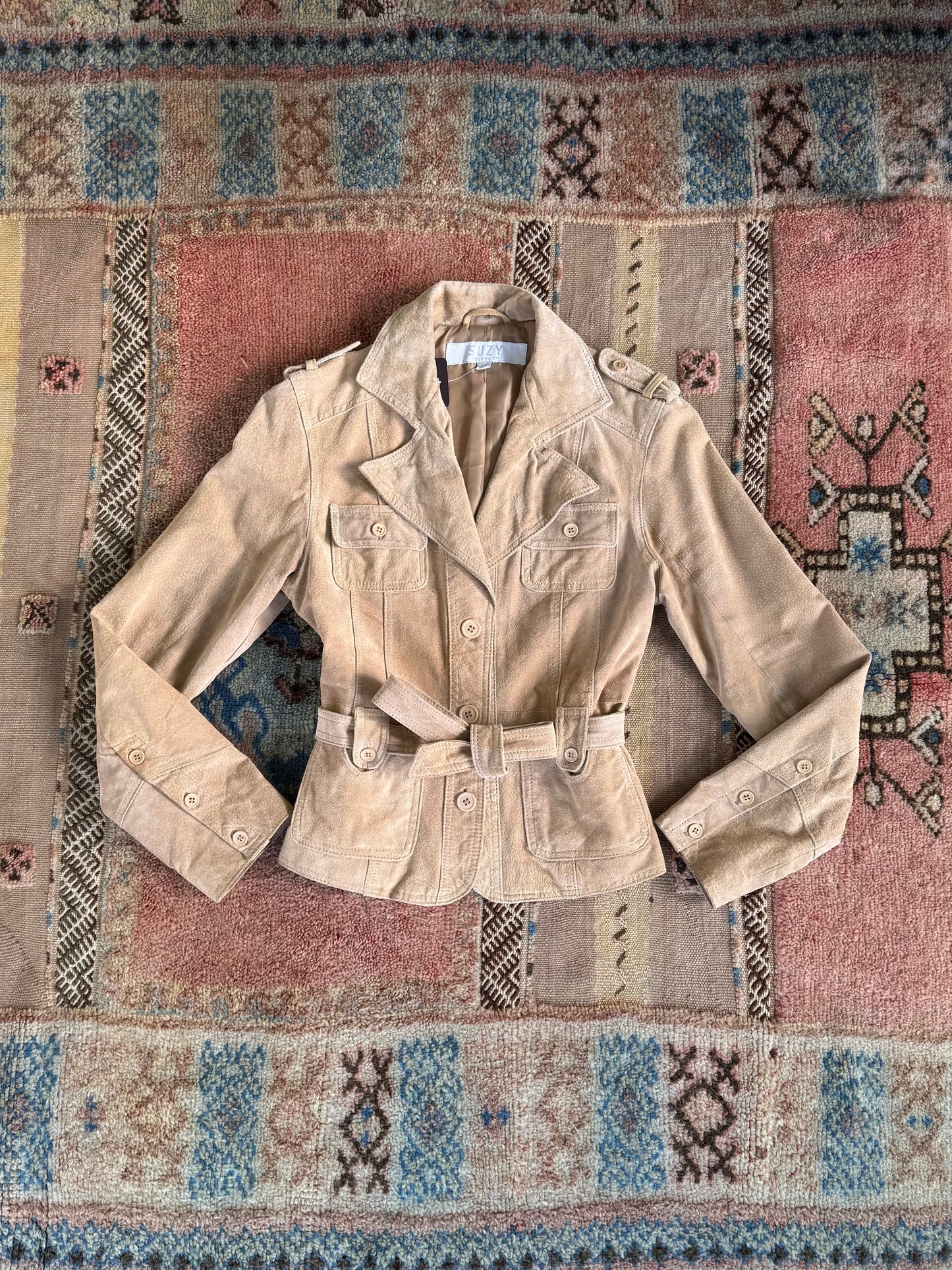 Beige Leather Jacket