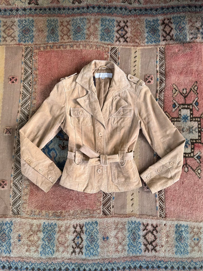 Beige Leather Jacket