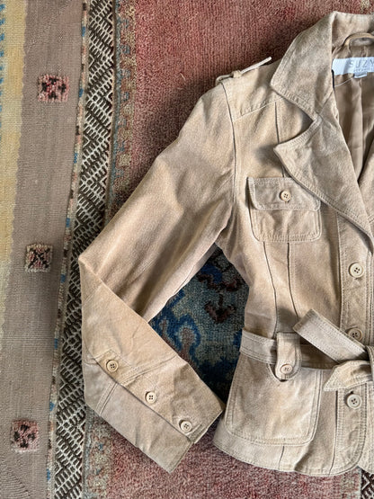 Beige Leather Jacket