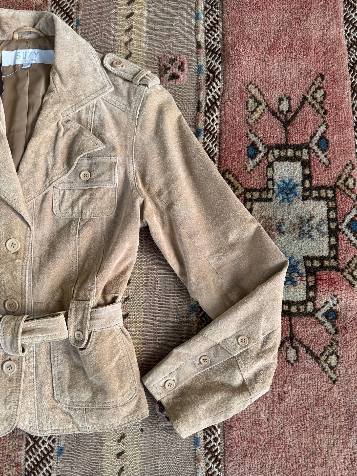 Beige Leather Jacket