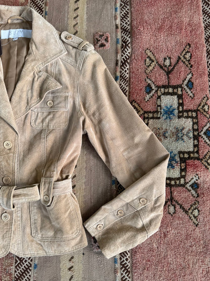 Beige Leather Jacket