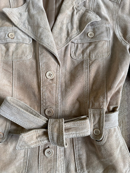 Beige Leather Jacket