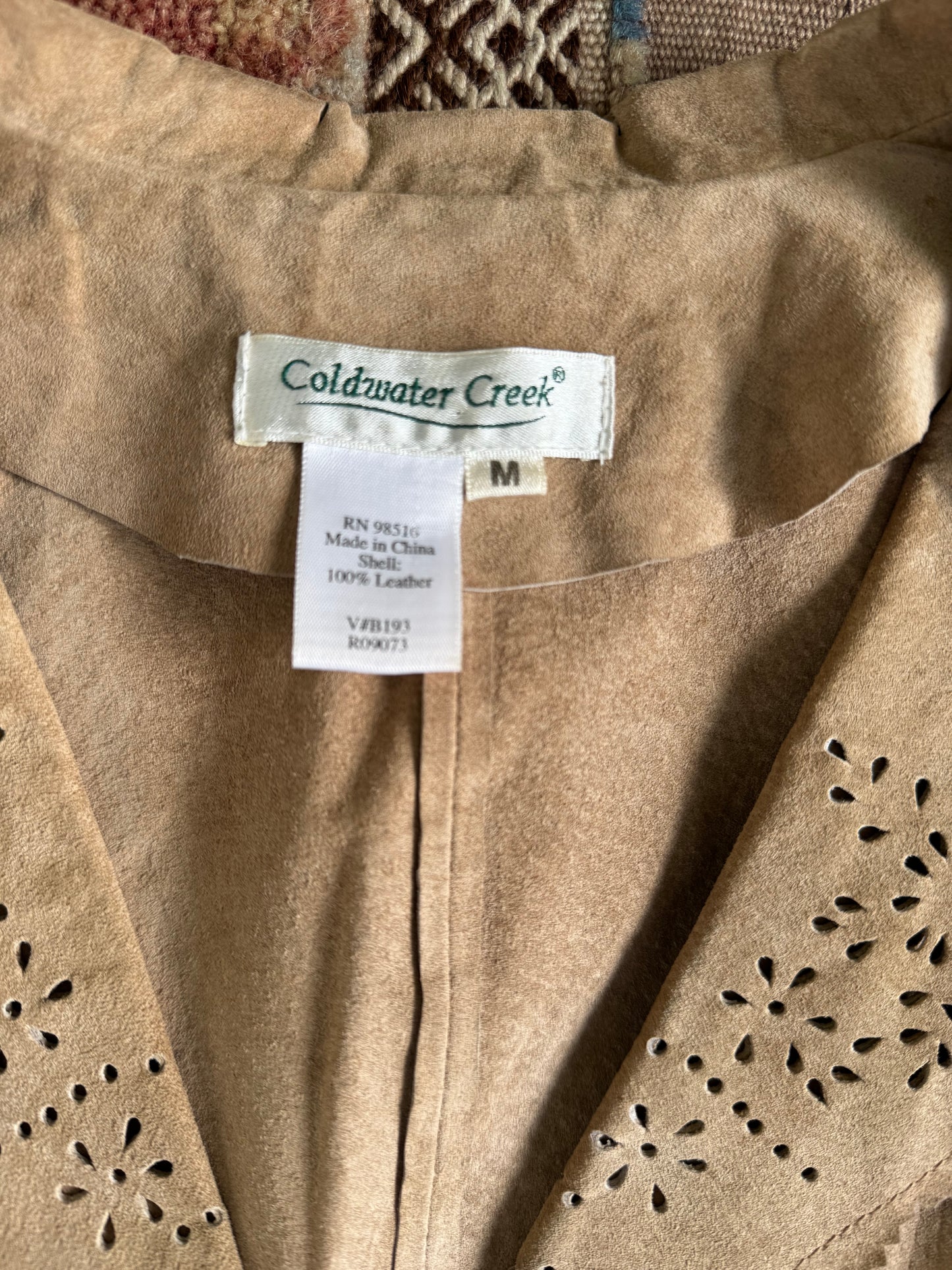 Scalloped Leather Blazer