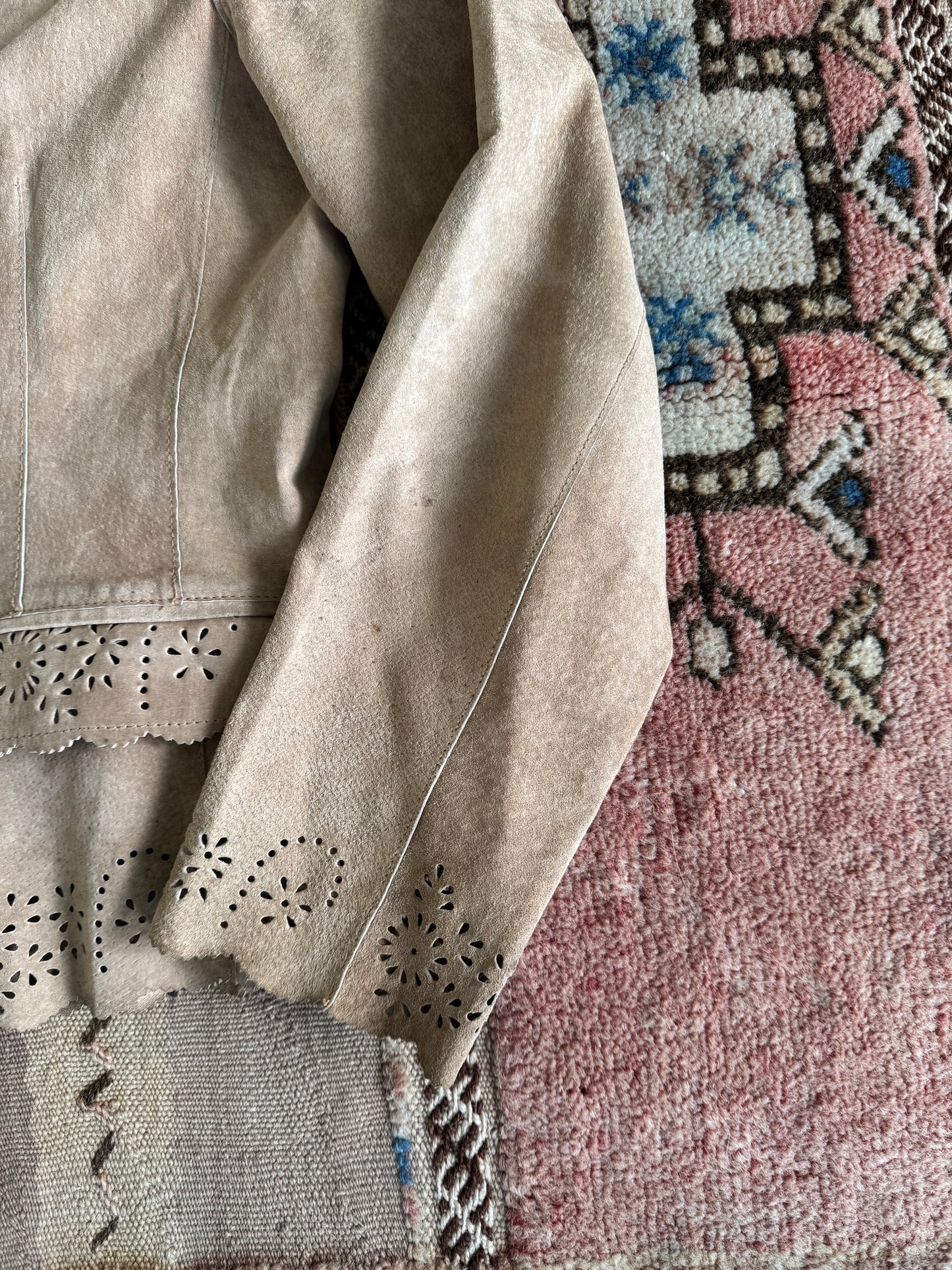 Scalloped Leather Blazer