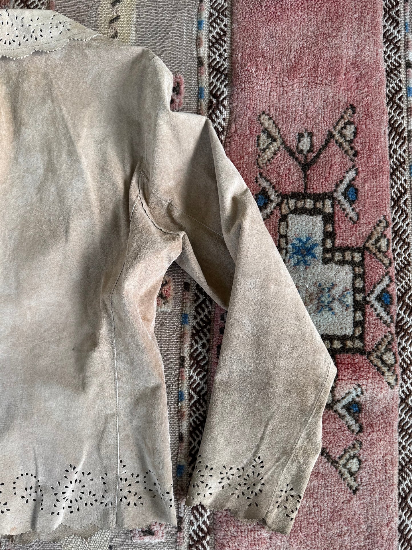 Scalloped Leather Blazer