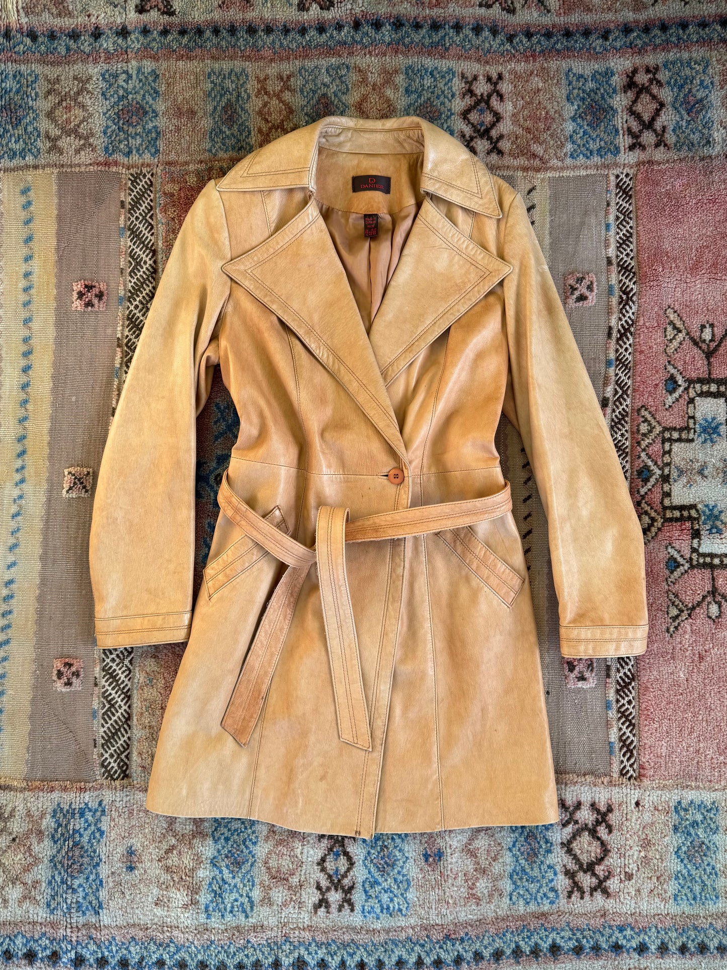 Danier Yellow Leather Trench