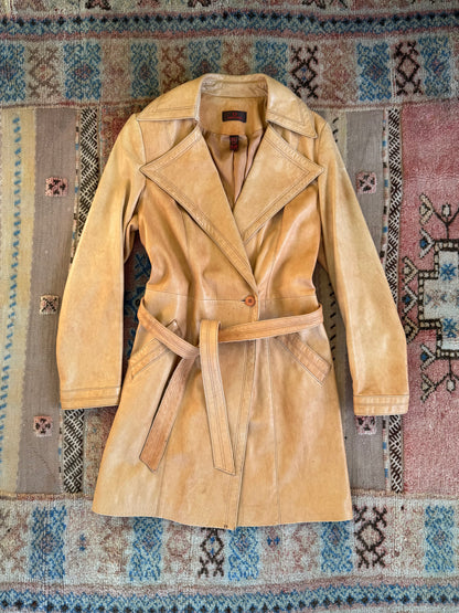 Danier Yellow Leather Trench