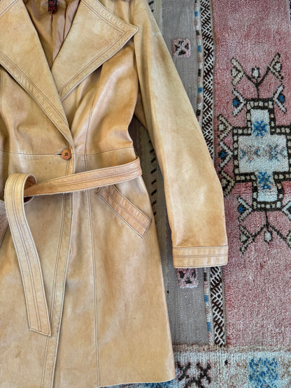 Danier Yellow Leather Trench