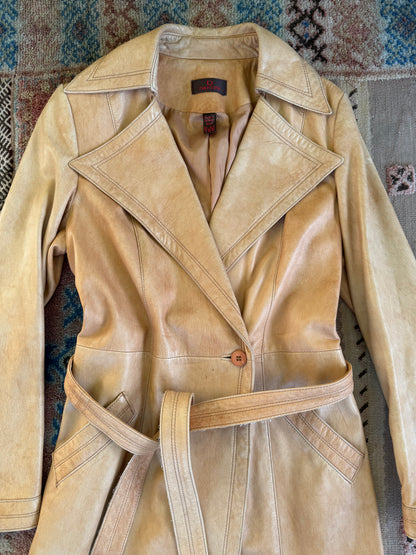Danier Yellow Leather Trench